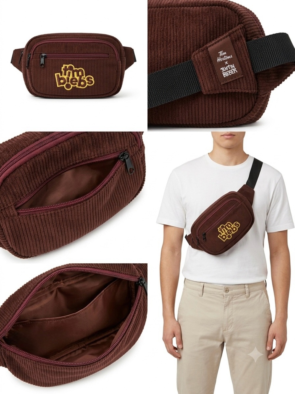Brown Corduroy “Tim biebs” belt bag